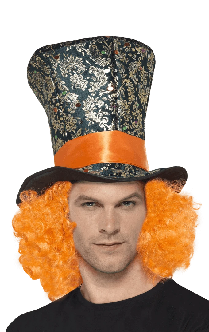 Smiffys Mad Hatter Top Hat With Hair Accessories