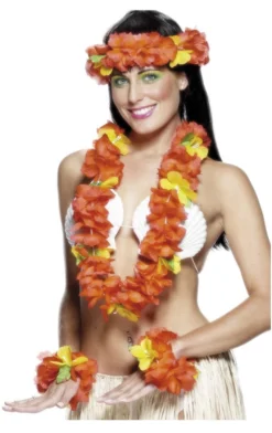 Smiffys RED Hawaiian Leis Set