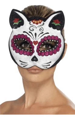 Smiffys Sugar Skull Cat Eyemask