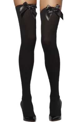 Smiffys Opaque Hold-Ups (Black) French Maids