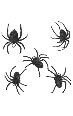 Amscan Halloween Black Glitter Paper Spiders