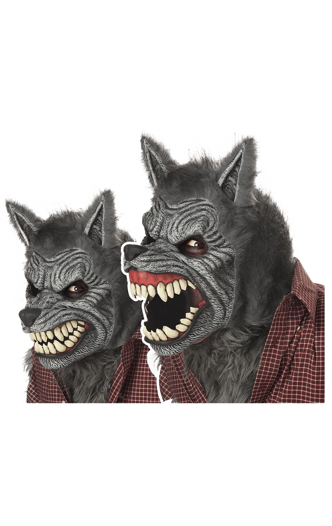 California Costumes Masks Grey Werewolf Ani-Motion Facepiece