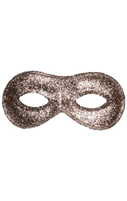Generic Masks Small Silver Glitter Domino Facepiece