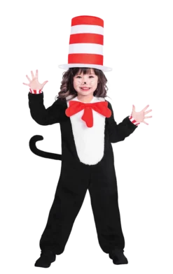 Amscan All Girls Costumes Kids Cat In The Hat Jumpsuit 