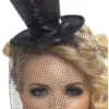 Smiffys Mini Top Hat (Black Glitter)