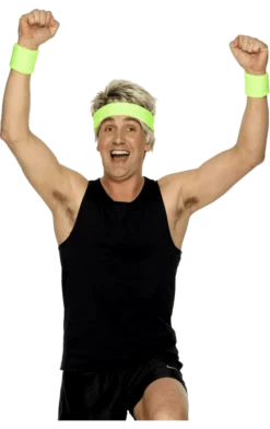 Smiffys 1980s 80's Green Sweatbands