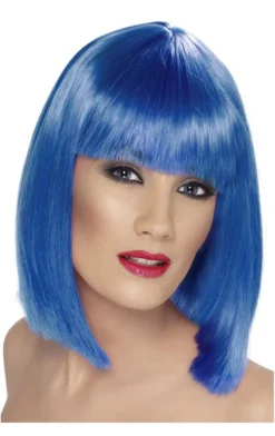 Smiffys Celebrity Glam Wig Neon BLUE