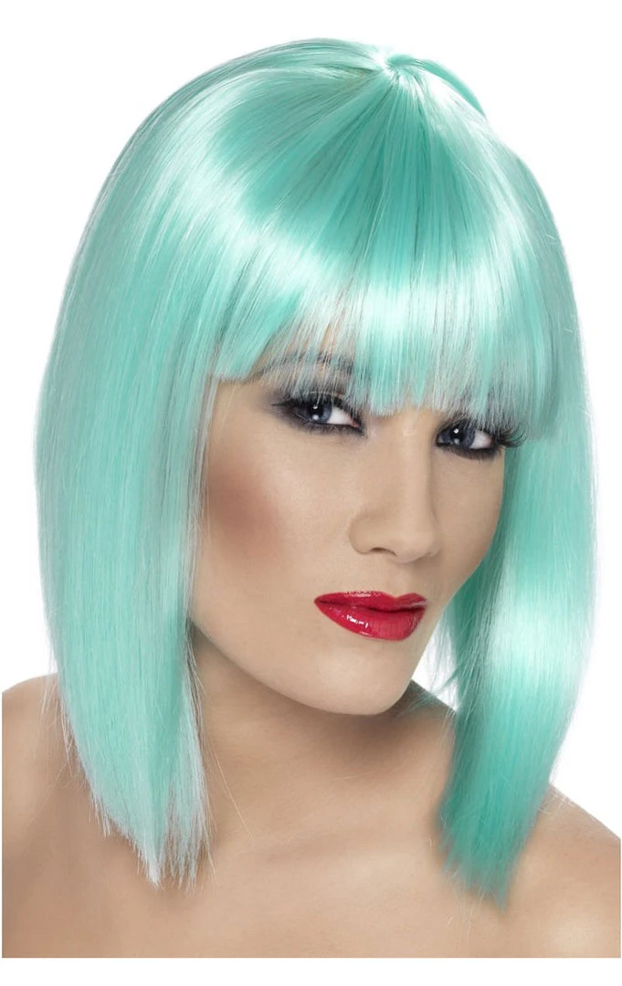 Smiffys Accessories Adult Glam Wig Neon AQUA