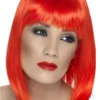 Smiffys Accessories Neon Red Glam Wig