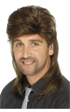 Smiffys Mullet Wig (Brown)