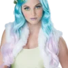 California Costumes Accessories Floral Fantasy Blue And Pink Wig