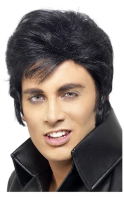 Smiffys Adult Elvis Wig BLACK 1950s