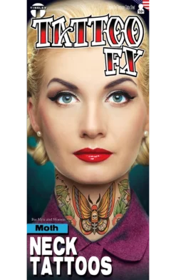 Tinsley Transfers Moth Neck Tattoo FX