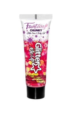 PaintGlow Red Iridescent Chunky Glitter Gel Hen Party