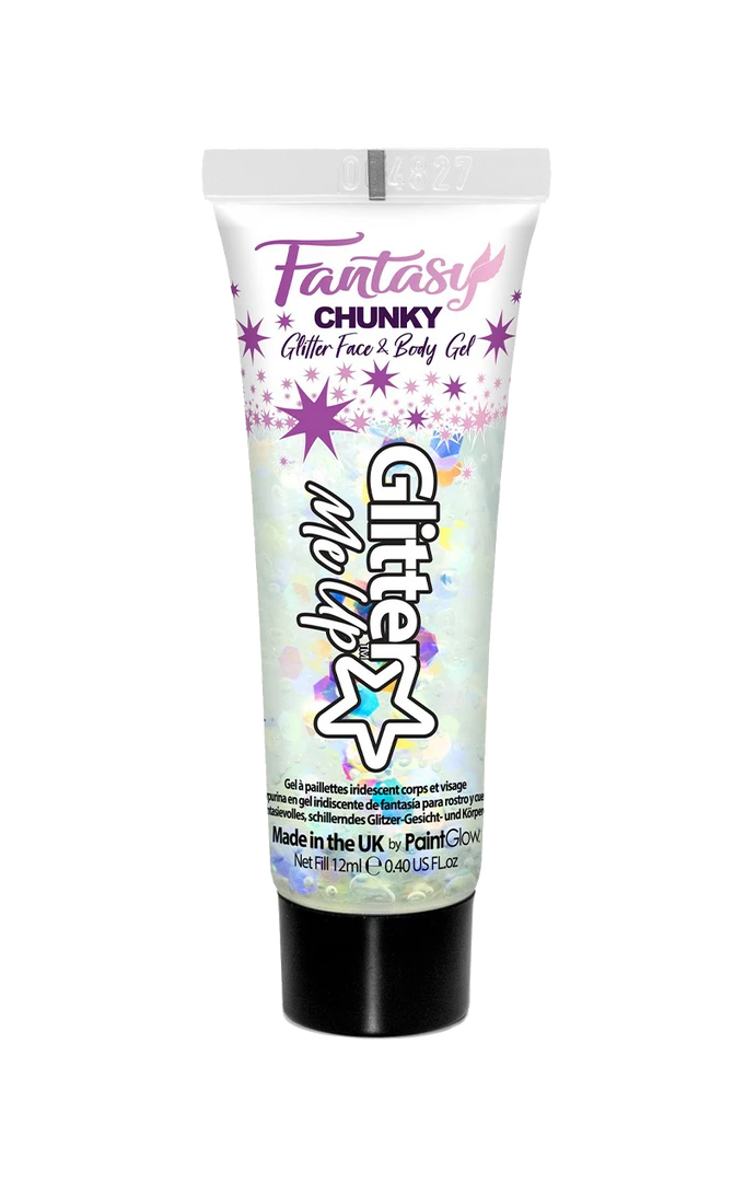 PaintGlow Hen Party White Iridescent Chunky Glitter Gel