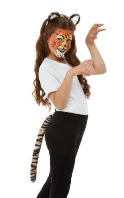 Smiffys Childs Tiger Costume Kit, Make-up FX All Girls Costumes
