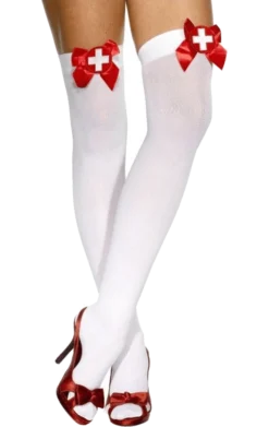 Smiffys Adult Nurse Thigh High Stockings