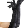 Smiffys Long Black VELVET Gloves