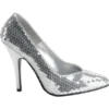 Pleaser USA Adult Silver Sequined Shoes Adults
