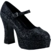 Pleaser USA Adult Black Glitter Shoes