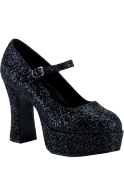 Pleaser USA Adult Black Glitter Shoes
