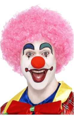 Bristol Novelty Pink Clown Afro Wig Accessories