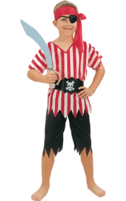 Bristol Novelty Child Striped Pirate Boy Costume
