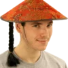 Bristol Novelty Chinese Coolie Hat With Plait All Mens Costumes