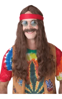 California Costumes Hippie Man Wig & Moustache (Brown) All Mens Costumes