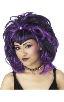 Palmer Accessories Evil Sorceress Black And Purple Wig