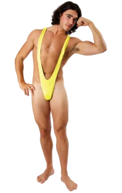 Orion Costumes Borat Mankini Thong Swimsuit (Luminous Yellow)