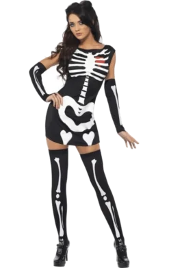 Smiffys All Womens Costumes Fever Sexy Skeleton Costume