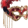 Bristol Novelty Red & Gold Satin Mask