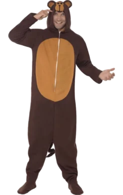 Smiffys Monkey Onesie Costume Adults