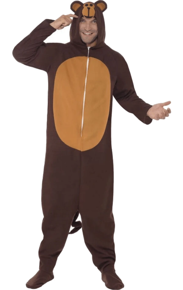 Smiffys Monkey Onesie Costume Adults
