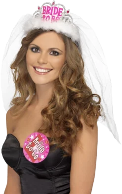 Smiffys Hen Party Bride To Be Tiara With Veil