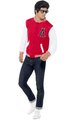 Smiffys All Mens Costumes Adult 50's College Jock Letterman Jacket