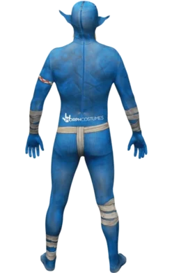 Body Republic Orc Jaw Dropper Blue Morphsuit All Mens Costumes