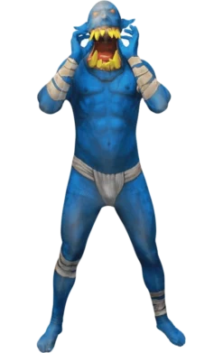 Body Republic Orc Jaw Dropper Blue Morphsuit All Mens Costumes