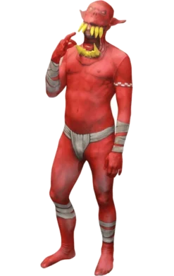 Body Republic All Mens Costumes Orc Jaw Dropper Red Morphsuit