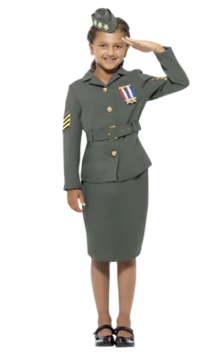 Smiffys Kids WW2 Army Girl Costume All Girls Costumes