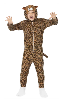 Smiffys All Girls Costumes Kids Tiger Jumpsuit Costume