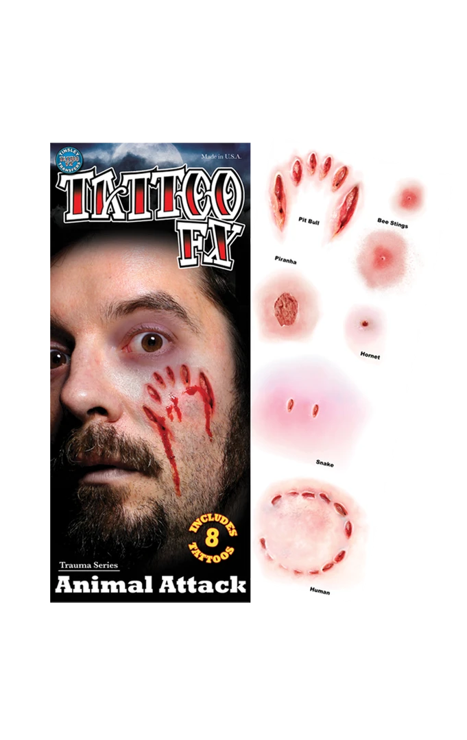 Tinsley Transfers Animal Attack Gorywood Temporary Tattoos