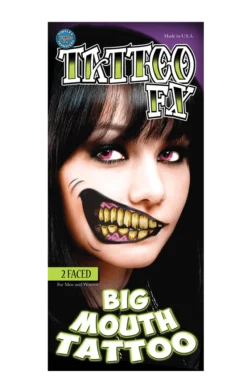 Tinsley Transfers 2 Faced Big Mouth Temporary Tattoo Clowns