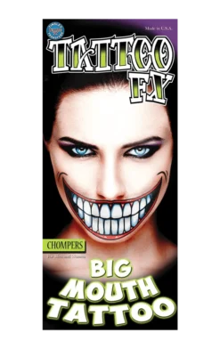 Tinsley Transfers Clowns Chompers Big Mouth Temporary Tattoo