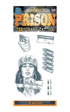 Tinsley Transfers Accessories Prison Temp Tattoo Set