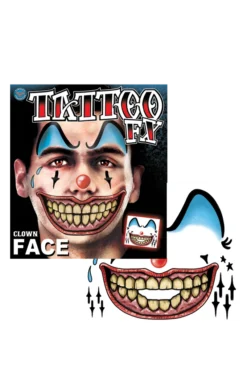 Tinsley Transfers Clown Face Temporary Tattoo Clowns