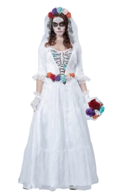 California Costumes All Womens Costumes La Novia Muerta Day Of The Dead Bride Costume