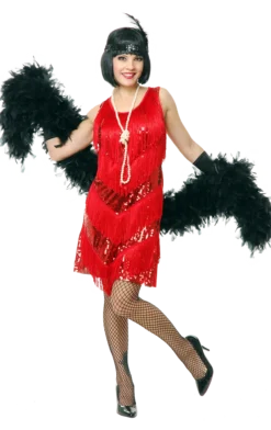 Dreamgirl Four Tier Flapper Dress Red All Womens Costumes