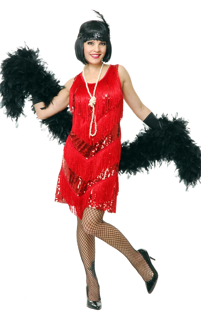 Dreamgirl Four Tier Flapper Dress Red All Womens Costumes